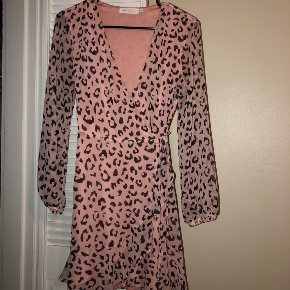 Pink leopard print dress
